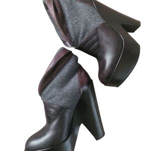 Derek Lam Plum and Gray Platform Boots